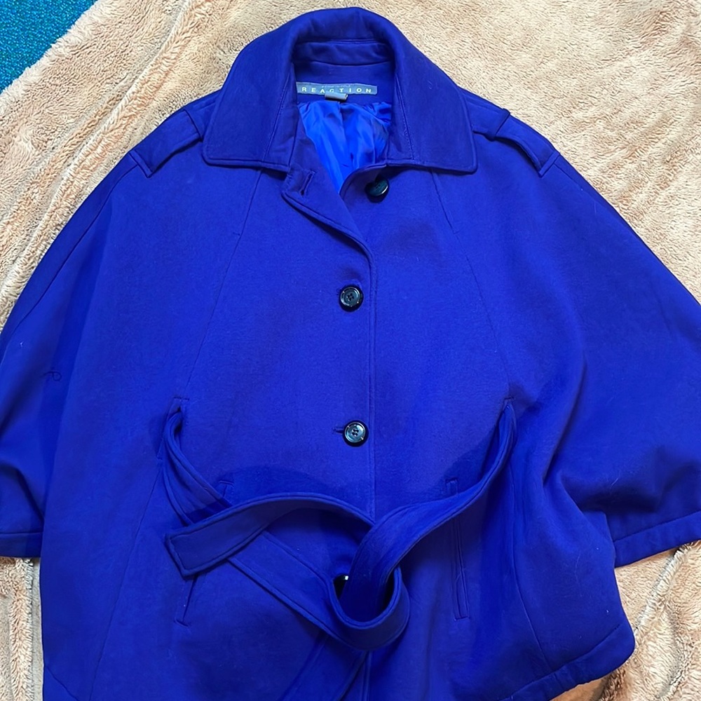 Kenneth Cole Reaction Super Cute Parka Peacoat! Cobalt Blue/Purple Size Small